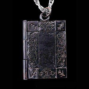 Dark Bronze Necronomicon Gothic Pendant Necklace
